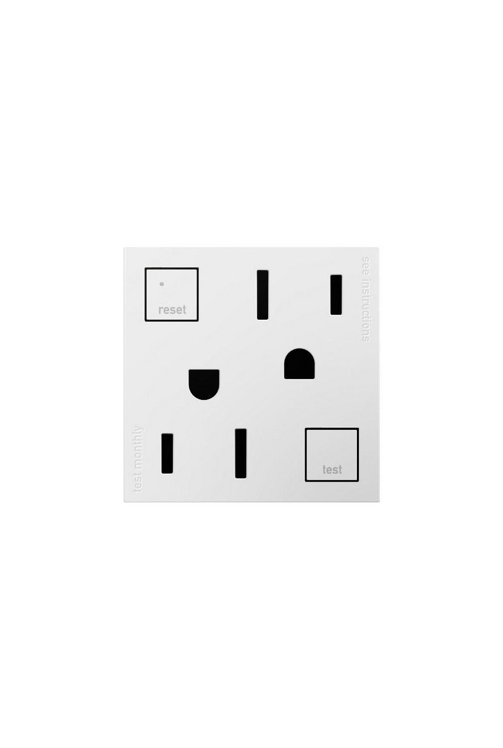 Legrand - AGFTR2153W4 - Duplex Self-Test GFCI Receptacles - Adorne - White