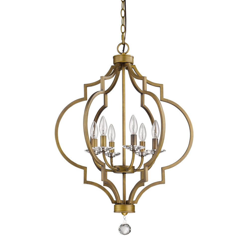 Acclaim Lighting - IN11018RB - Six Light Chandelier - Peyton - Raw Brass