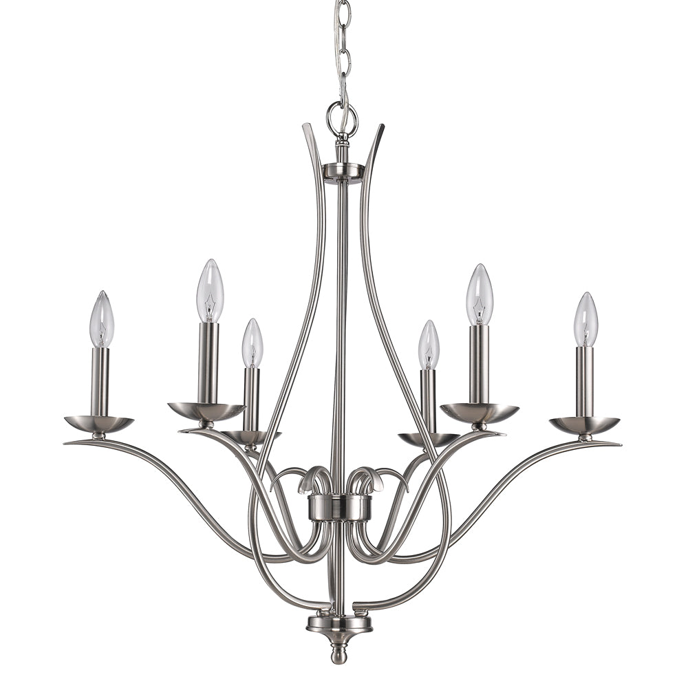 Acclaim Lighting - IN11250SN - Six Light Chandelier - Genevieve - Satin Nickel