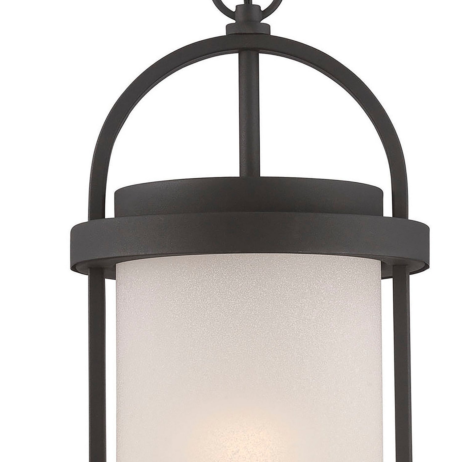 Nuvo Lighting - 62-655 - LED Outdoor Hanging Lantern - Willis - Textured Black / Antique White Glass