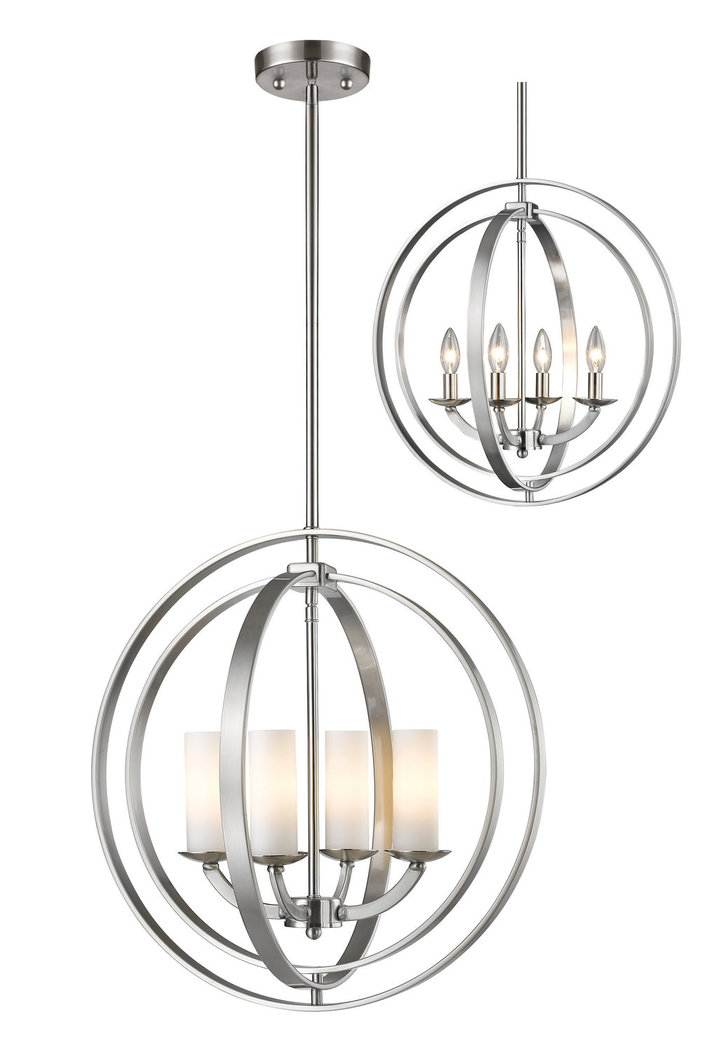 Z-Lite - 6002-4S-BN - Four Light Chandelier - Ashling - Brushed Nickel