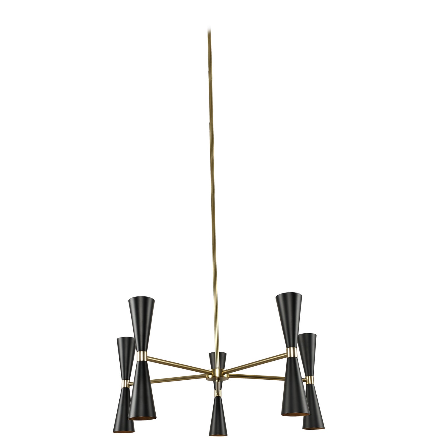 Kalco - 310470BVB - LED Chandelier - Milo - Black and Vintage Brass