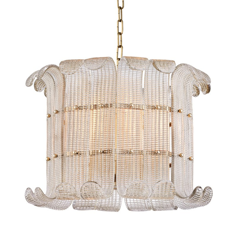 Hudson Valley - 2908-AGB - Eight Light Chandelier - Brasher - Aged Brass