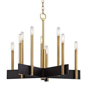 Hudson Valley - 8825-AGB - Ten Light Chandelier - Abrams - Aged Brass