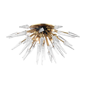 Hudson Valley - 9028-AGB - Six Light Semi Flush Mount - Sparta - Aged Brass