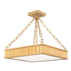 Hudson Valley - 933-AGB - Three Light Semi Flush Mount - Middlebury - Aged Brass