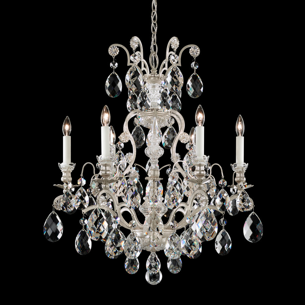 Schonbek - 3770-48 - Seven Light Chandelier - Renaissance - Antique Silver