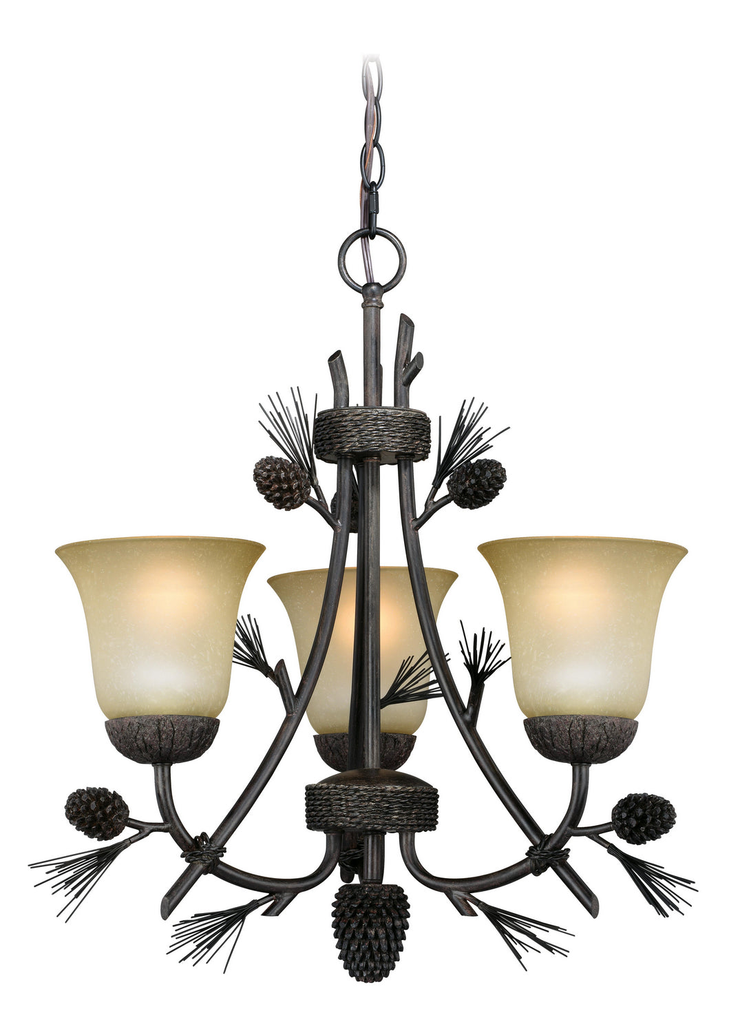 Vaxcel - H0172 - Three Light Mini Chandelier - Sierra - Black Walnut