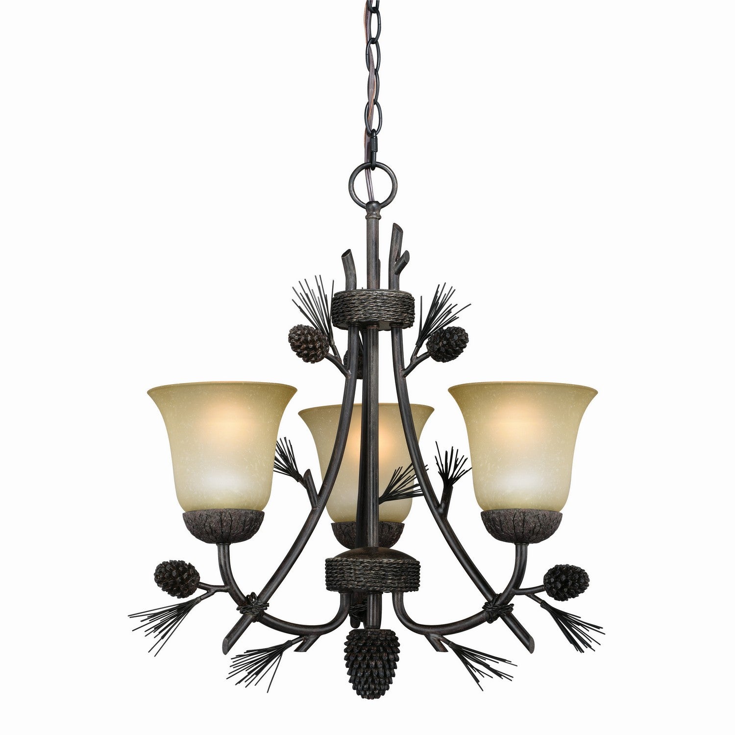 Vaxcel - H0172 - Three Light Mini Chandelier - Sierra - Black Walnut