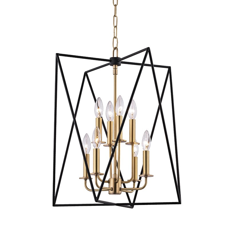 Hudson Valley - 1118-AGB - Eight Light Pendant - Laszlo - Aged Brass