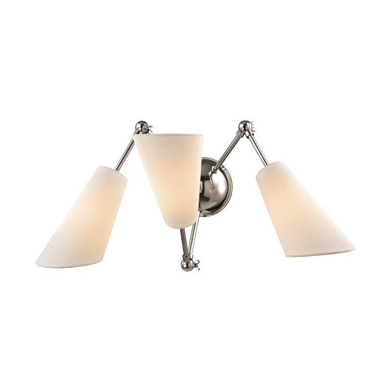 Hudson Valley - 5300-PN - Three Light Wall Sconce - Buckingham - Polished Nickel