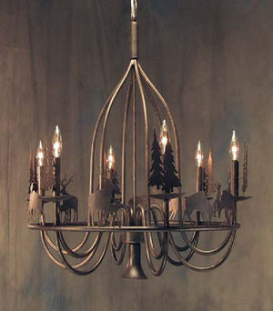 2nd Avenue - 01.0755.32.DEER - Six Light Chandelier - Ciervo - Gilded Tobacco