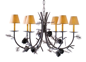 2nd Avenue - 01.0834.42 - Eight Light Chandelier - Pinecone - Chestnut