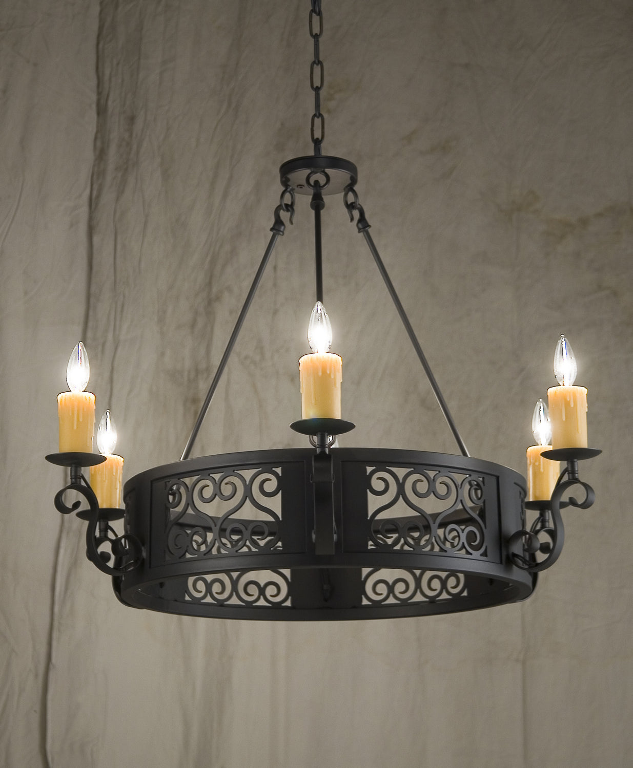 2nd Avenue - 01.1085.36 - Six Light Chandelier - Liesel - Blackwash