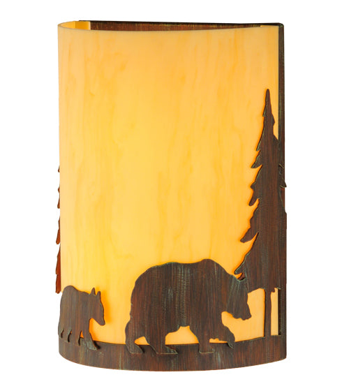 2nd Avenue - 04.0975.10 - Two Light Wall Sconce - Pine Tree and Bear - Old Red Barn