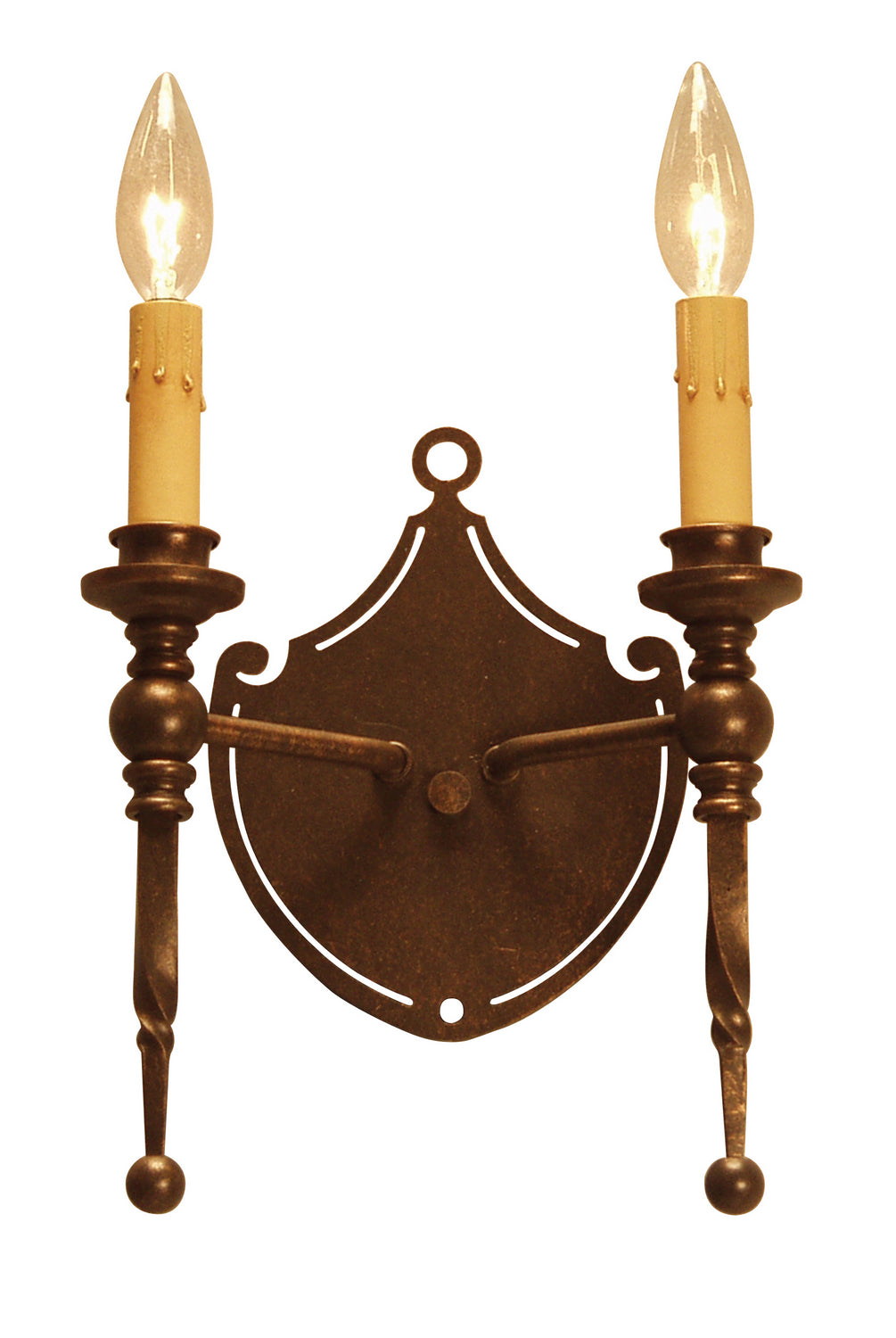 2nd Avenue - 04.1080.2.ADA - Two Light Wall Sconce - Malta Crest - Gilded Tobacco