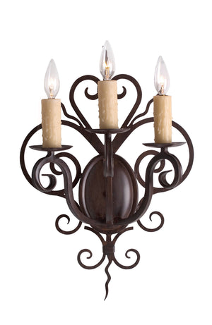 2nd Avenue - 04.1091.3 - Three Light Wall Sconce - Kenneth - Rustic Iron