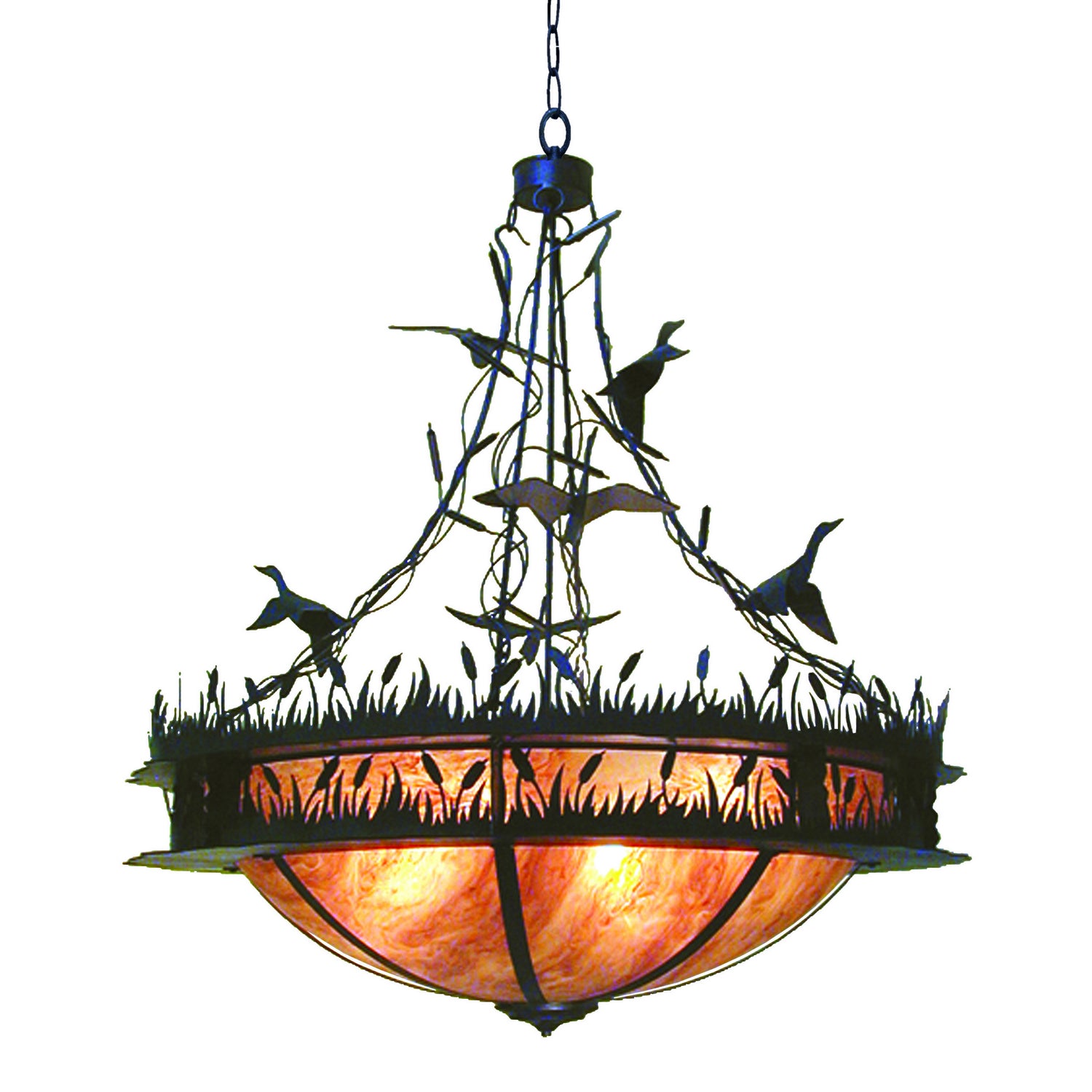 2nd Avenue - 05.0673.48 - Eight Light Pendant - Ducks in Flight - Chestnut