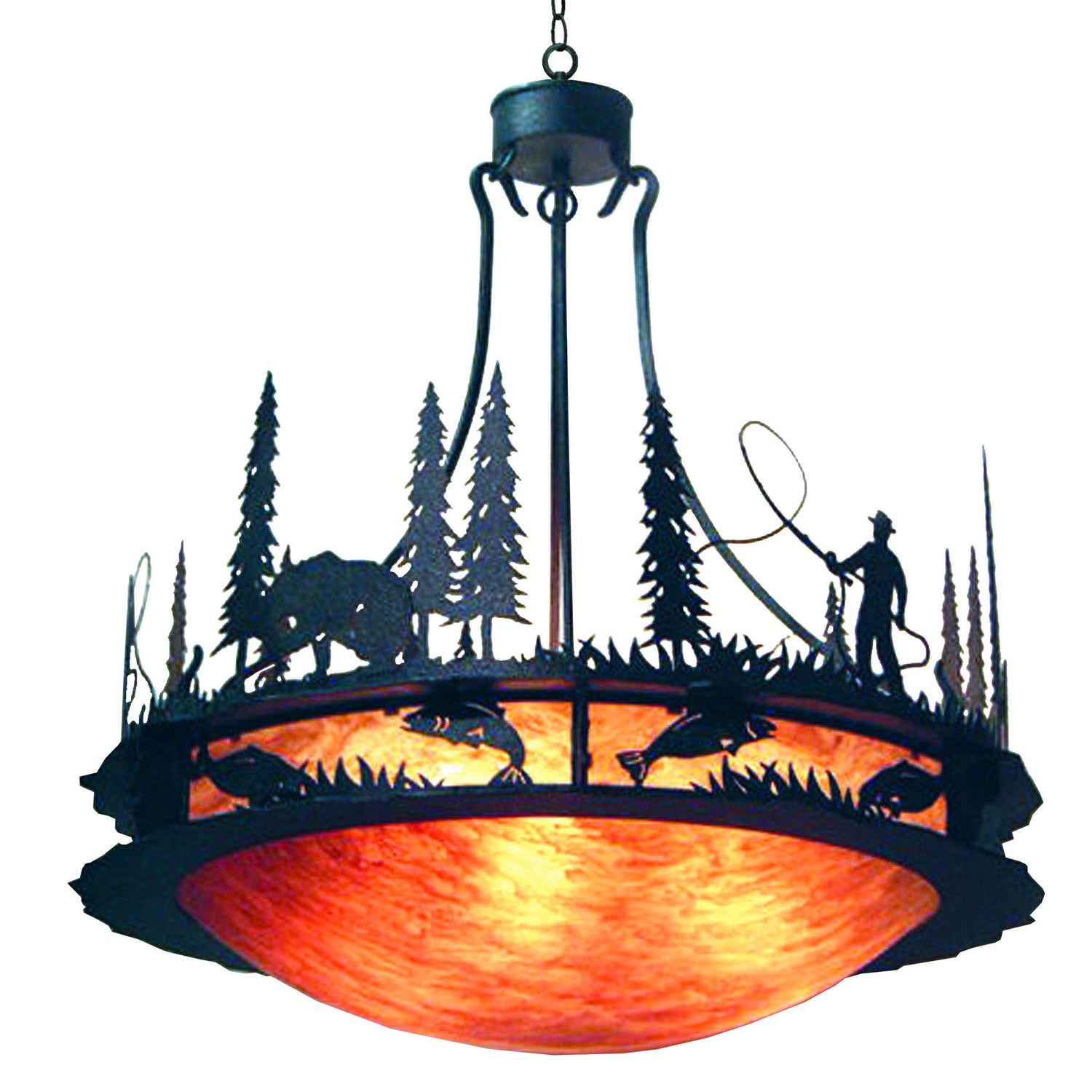 2nd Avenue - 05.0740.32.FISHER - Six Light Pendant - Fisherman - Copper Rust