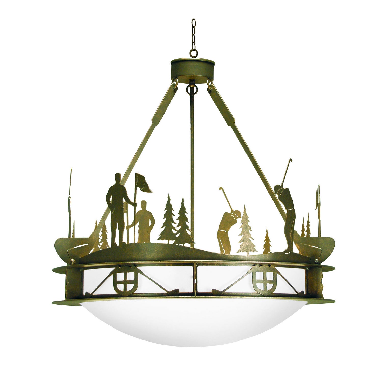 2nd Avenue - 05.0740.32.GOLF - Six Light Pendant - Fairway - Gilded Tobacco