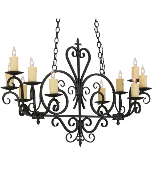 2nd Avenue - 05.0830.42.FLEUR - Ten Light Chandelier - Kenneth - Antique Iron Gate