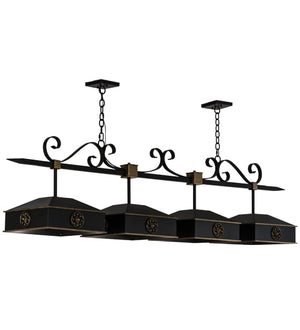 2nd Avenue - 05.0948.78 - Four Light Pendant - Stefano - Blackwash/W Gold Accents