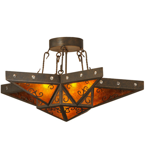 2nd Avenue - 05.1203.36 - Six Light Semi-Flushmount - Star - Gilded Tobacco