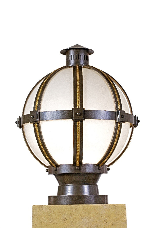 2nd Avenue - 09.0899.18 - One Light Outdoor Lantern - Orbital - Chestnut & Gold Highlights