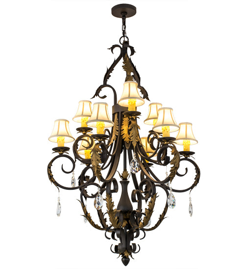 2nd Avenue - 200076-58.36W.X - Nine Light Chandelier - Ingrid - Timeless Bronze/Gold Accents