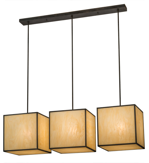 2nd Avenue - 202248-6 - Three Light Island Pendant - Quadrato - Chestnut