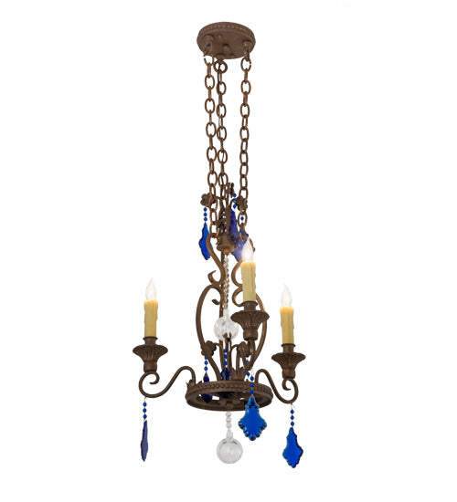 2nd Avenue - 210717-20 - Three Light Chandelier - Peak - Cortez Gold Customized