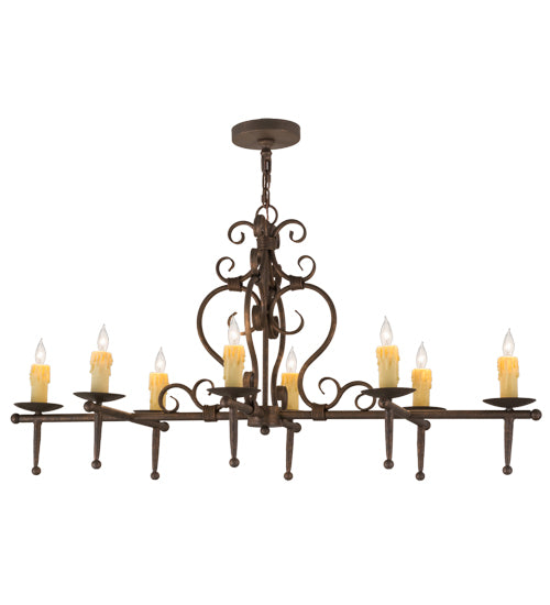 2nd Avenue - 216393-2 - Eight Light Chandelier - Monica - Gilded Tobacco