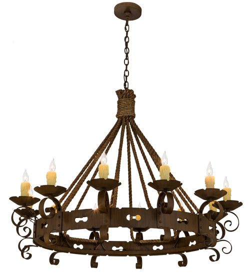 2nd Avenue - 217615-5 - 12 Light Chandelier - Goulaine Corde - Rustic Iron