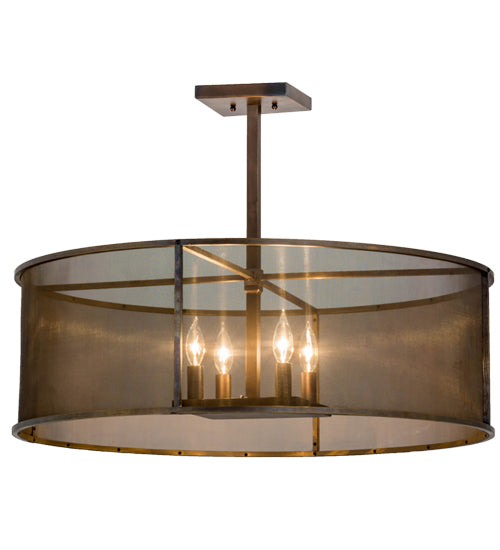 2nd Avenue - 217888-18 - Four Light Pendant - Cilindro - Antique Brass