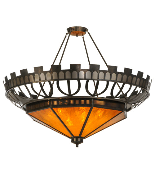 2nd Avenue - 217888-1D - 12 Light Pendant - Davis Street - Craftsman Brown On Waxed Brass