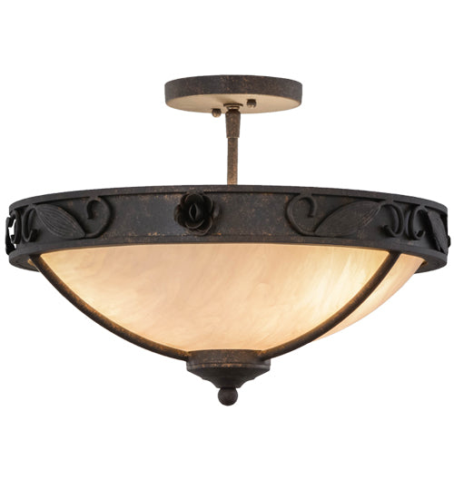 2nd Avenue - 5020-8 - Three Light Semi-Flushmount - Arabesque - Copper Rust