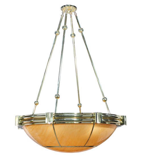 2nd Avenue - 60635-6E - 20 Light Inverted Pendant - Auburn - Polished Brass