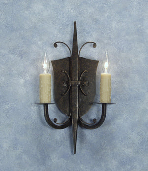 2nd Avenue - 741029.2.ADA - Two Light Wall Sconce - Shield - Gilded Tobacco