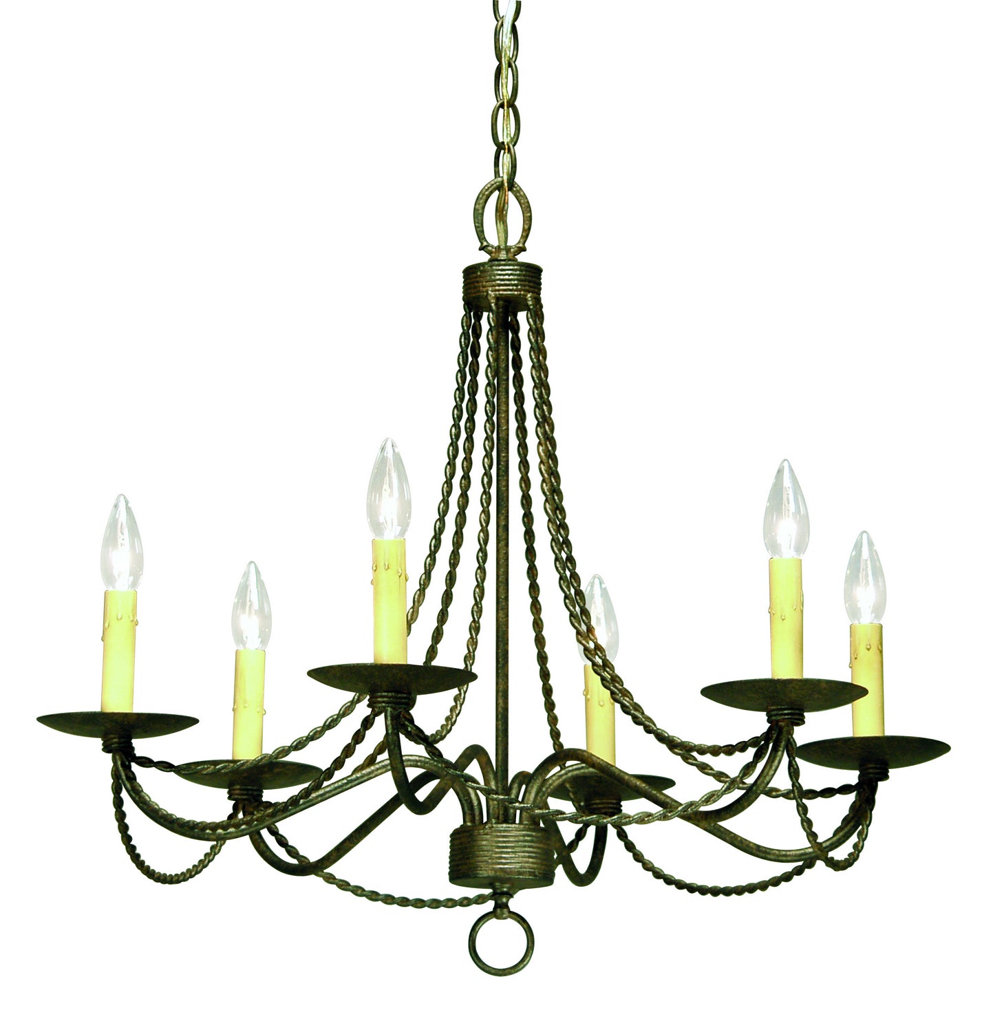 2nd Avenue - 8010.28.ES - Six Light Chandelier - Edwin - Rustic Iron