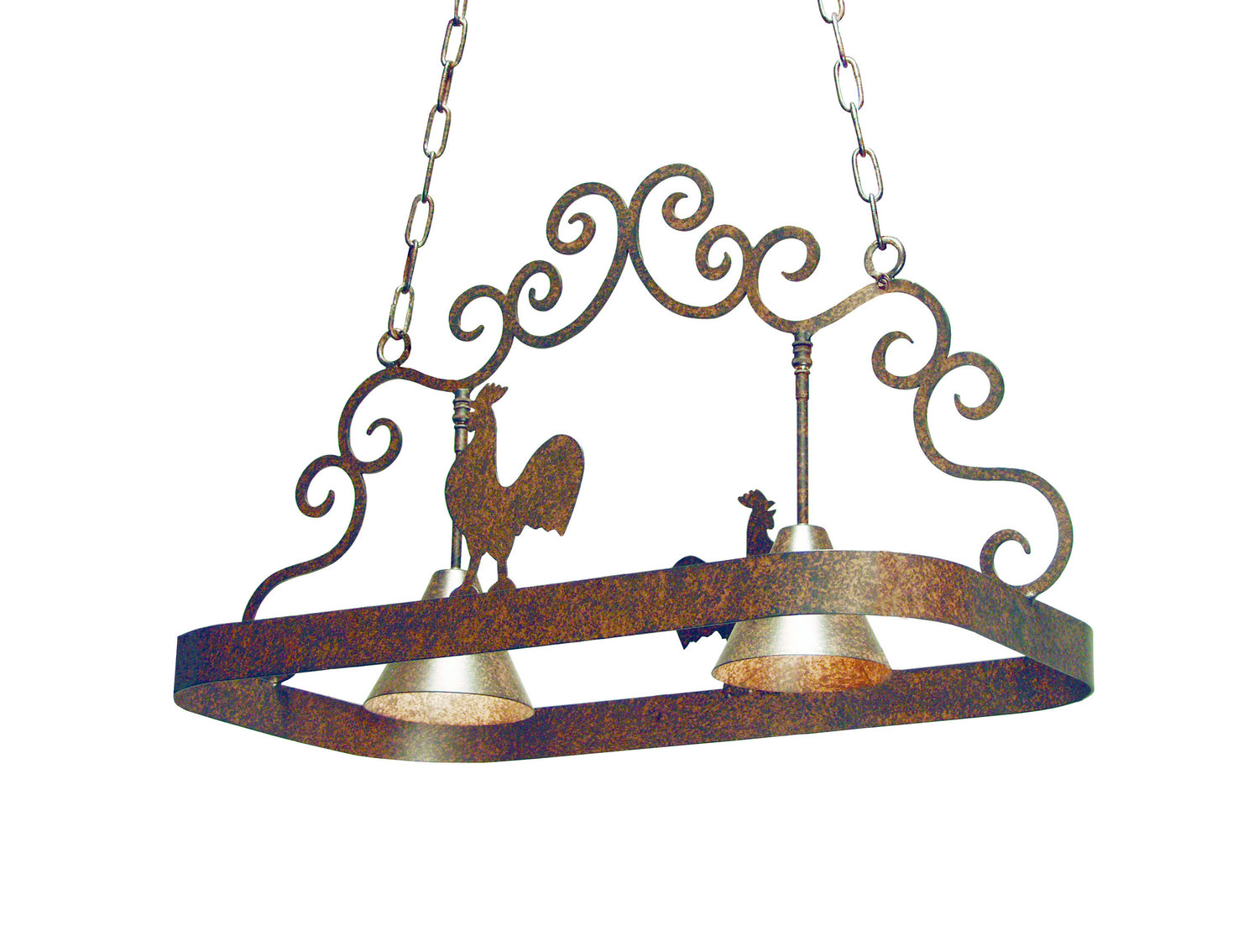 2nd Avenue - 8012.32.ES - Two Light Pot Rack - Poulet - Pompeii Gold