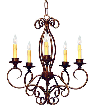 2nd Avenue - 8014.22.ES - Five Light Chandelier - Elisha - Rustic Iron