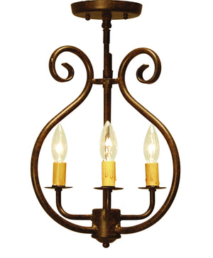 2nd Avenue - 8018.12.ES - Three Light Chandelier - Easton - Chestnut