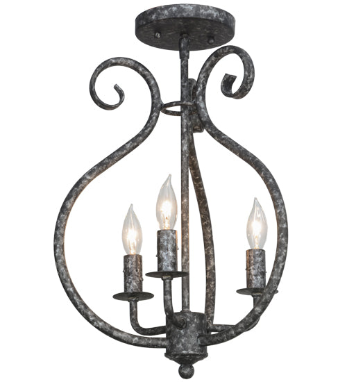 2nd Avenue - 8018.12.ES.GP - Three Light Flushmount - Easton - Graphite Pewter