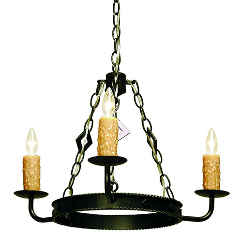 2nd Avenue - 8021.24.ES - Three Light Chandelier - Elvita - Blackwash