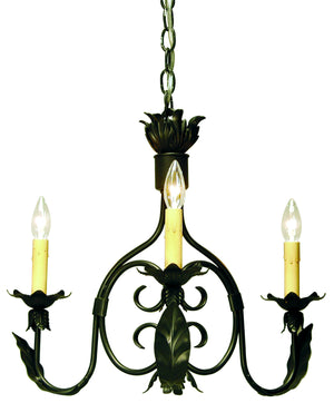 2nd Avenue - 8024.22.ES - Three Light Chandelier - Elyce - Blackwash