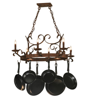 2nd Avenue - 87029.36.DL.MOD - Eight Light Pot Rack - Handforged - Rusty Nail