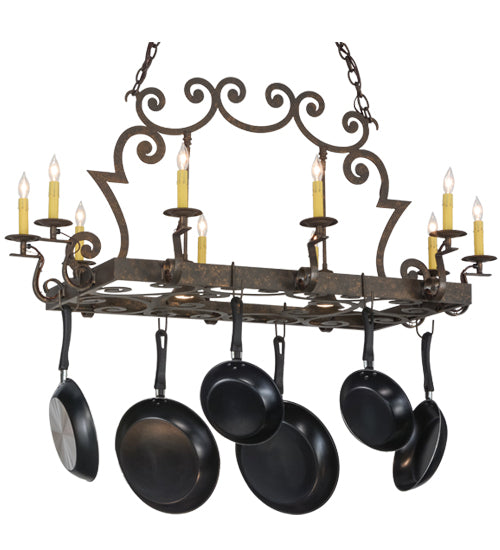 2nd Avenue - 87098.48.2DL - 12 Light Pot Rack - Tourelle - Gilded Tobacco