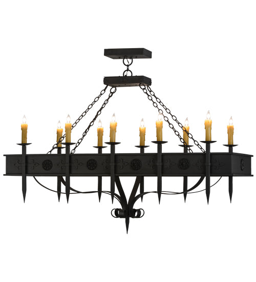 2nd Avenue - 871019.66.RECT - Ten Light Chandelier - Calandra - Wrought Iron