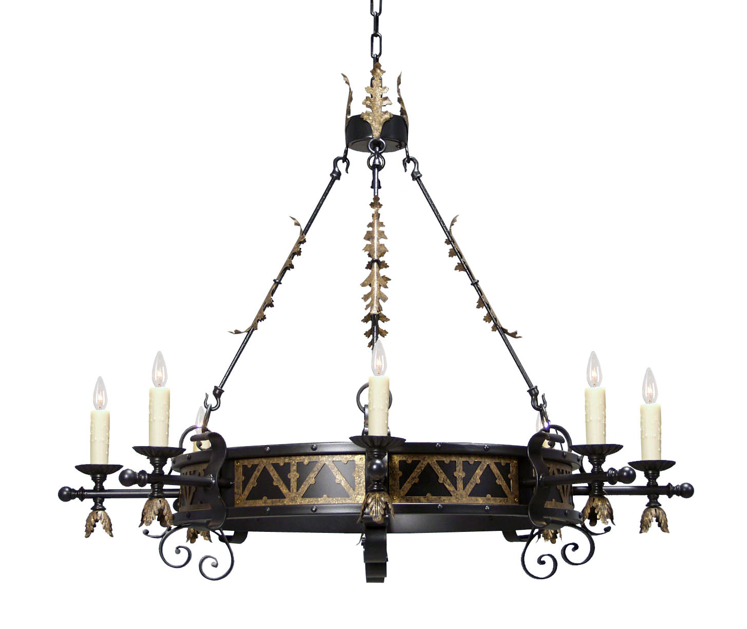 2nd Avenue - 871031.48 - Eight Light Chandelier - Filomena - Blackwash W/Gold Accents