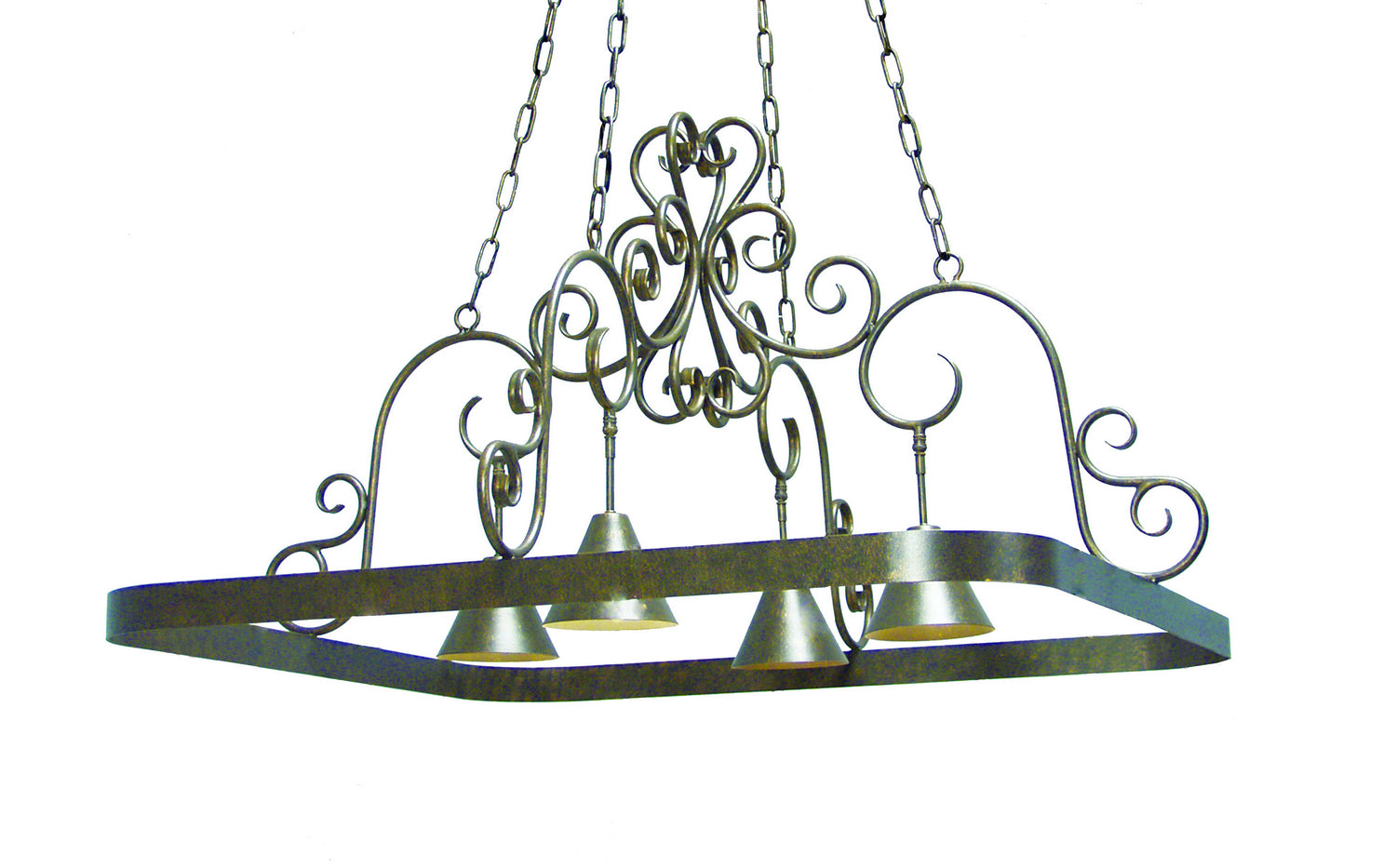 2nd Avenue - 871067.48 - Four Light Pot Rack - Celeste - Gilded Tobacco